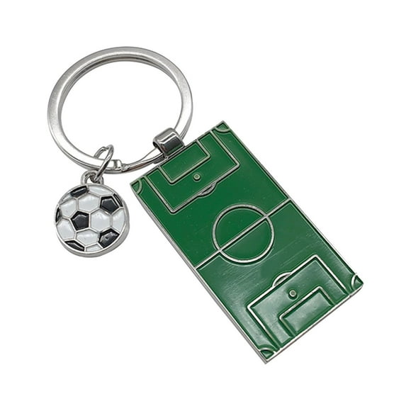 TechWave Keychain Alloy Football Custom Metal Keychain Soccer Field Pattern Keychain Personal for Women Loudest Holder for Backpack Keys Holder Wallet Key And Id Holder Key Ring with Holder Bead Key