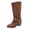 Brown, variant on Womens Knee High Boots, Pointed Toe Chunky Block Heel Suede Fall Winter Tall Boots, Plus Size Black 5.5