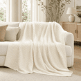 thumbnail image 7 of Unikome Knit Throw Blanket 50" x 60", Soft Lightweight Blanket for Couch, Sofa and Bed, Breathable All Season Decorative Throw, Cream, 7 of 7