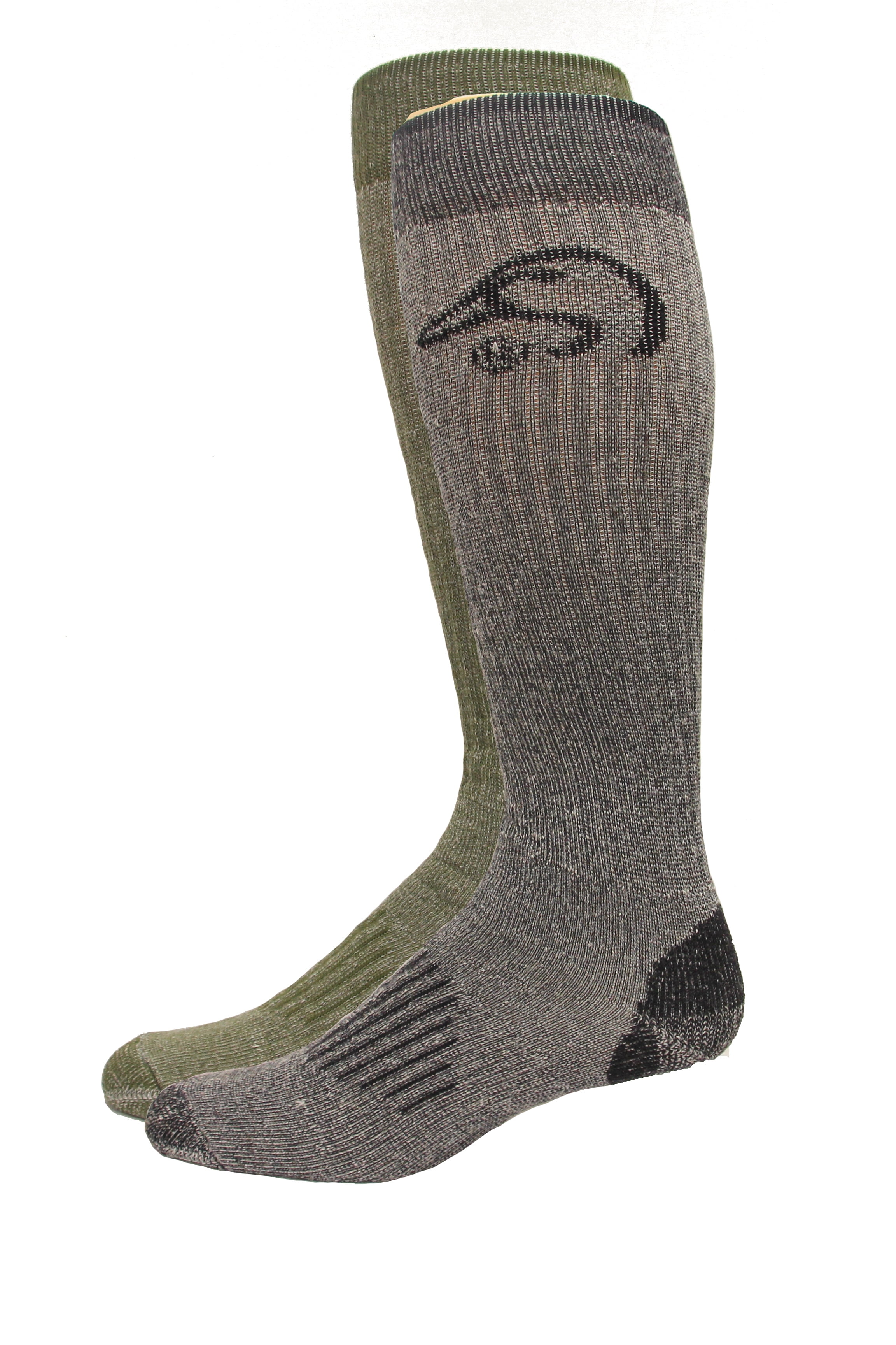 Ducks Unlimited All Season Merino Wool Boot Socks, 1 Pair, Brown 