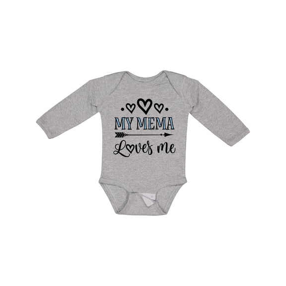 Inktastic My Mema Loves Me Girls Girls Long Sleeve Baby Bodysuit