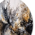 thumbnail image 3 of Designart "Delicate Brushstrokes Grey and Gold III" Abstract Marble Metal Round Wall Art, 3 of 5