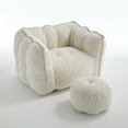 thumbnail image 5 of Homy Casa Lazy Sofa, Bean Bag Chair with Ottoman, Chenille  Lounge Chair for Adults, 5 of 7
