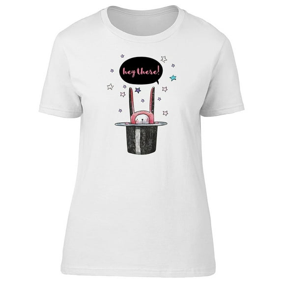 Hey There! Cute Rabbit On A Hat Tee Women's -Image by Shutterstock