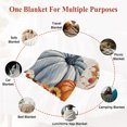 thumbnail image 6 of Orange Blue Hello Fall Throw Blanket,Flannel Fleece Blanket with Striped Design for Couch,Thanksgiving Pumpkin Maple Leaf Rustic Soft All Season Plush Blankets for Sofa Office Chair 30"x40", 6 of 9