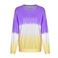 thumbnail image 5 of Brilliant Womens Tops V Neck Cotton Women's gradient long sleeved pullover T-shirt shirt top, 5 of 8