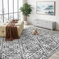 thumbnail image 2 of Area Rugs for Living Room, 5'x7' Washable Moroccan Neutral Geometric Low Pile Non-Slip Rug for Bedroom Kitchen Dining Room Entryway, 2 of 9