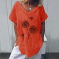 thumbnail image 2 of Pompotops Mode T-shirt à Manches Courtes Imprimé Col Rond Ample pour Femmes, 2 of 6