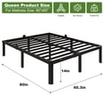 thumbnail image 6 of Arhomefurni 14 inch Queen Bed Frame, Heavy Duty Metal Platform Bed with Round Corner Legs & Mattress Retainers, Noise Free, 6 of 9