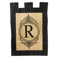 thumbnail image 1 of Evergreen Sub Burlap Regular Flag - Monogram R, 1 of 4