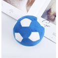 thumbnail image 4 of Pelotas de juguetes para perros: pelota de fútbol de felpa masticable para perros, pelota suave y chirriante para mascotas rellena con un juguete de rompecabezas para perros para interiores, 4 of 5