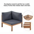 thumbnail image 5 of 4 Pieces Patio Furniture Sets, A-cacia Wood Outdoor Sectional Sofas with Coffee Table, All-Weather Conversation Sets with Cushions for Backyard, Deck, Gray, 5 of 8