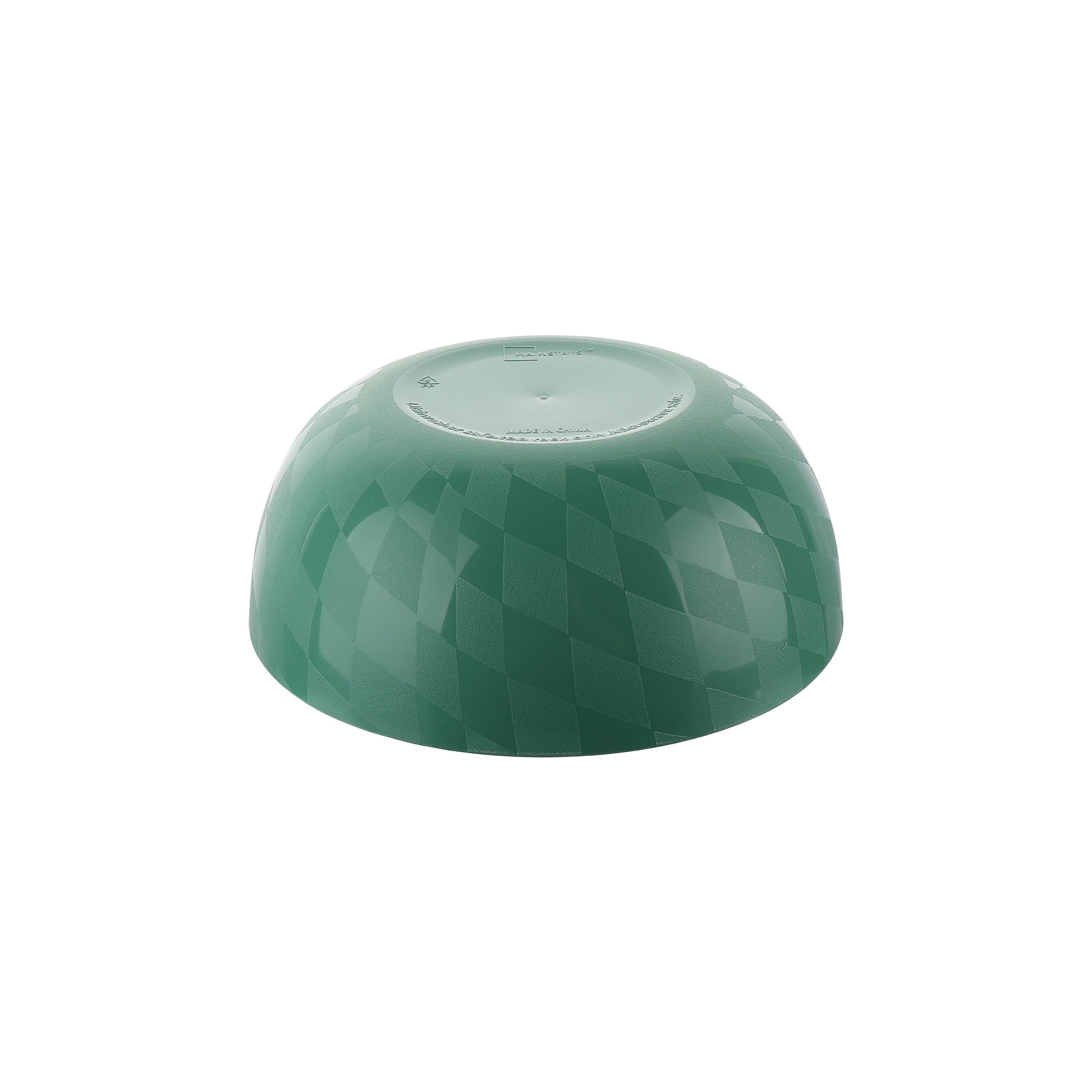 Mainstays - Green Round Plastic Cereal Bowl, Wavy Checkered Etched, 38-Ounce