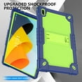 thumbnail image 3 of Fesign for BYYBUO Tablet 10.1 inch Android 14 Tablet Case with Shoulder Strap Hard Back Hybrid Shockproof Kids Friendly Case for BYYBUO 10.1 inch Smartpad A10_L (Navy/Green), 3 of 6