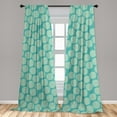 thumbnail image 5 of Ambesonne Floral Curtains, Abstract Modern Foliage, Pair of 28"x84", Turquoise and Cream, 5 of 5