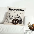 thumbnail image 2 of Skeleton Finger Pumpkin Pattern Halloween Linen Throw Pillowcase Cartoon Funny Day Sofa Cover Combination (Without Pillow Insert and Stuffing), 2 of 3