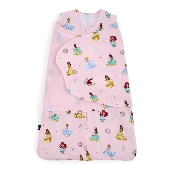 HALO Disney 100% Cotton Swaddle Tog 1.5, Disney Princess Pink, Newborn