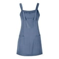 thumbnail image 2 of iOPQO Overalls Women Womens Dresses Women Soild Pinafore Square Apron Garden Work Pinafore Dress Suspender Dress Casual Dresses For Women Navy 4XL, 2 of 4