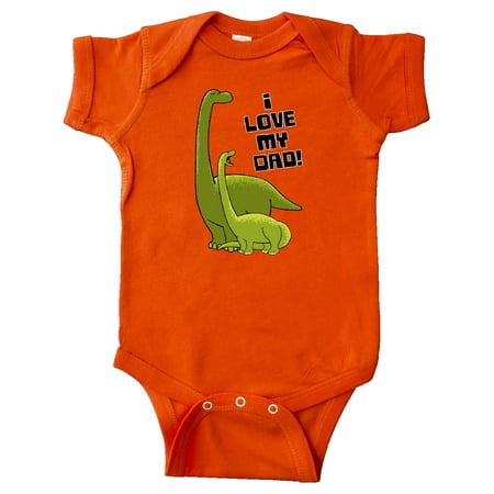 

Inktastic I Love my Dad with Baby and Daddy Brontosauruses Gift Baby Boy or Baby Girl Bodysuit