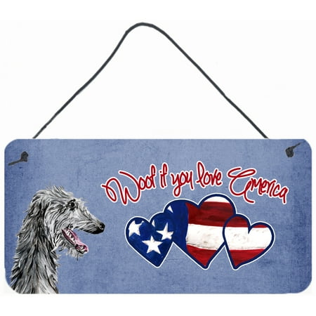 Woof if you love America Scottish Deerhound Wall or Door Hanging Prints