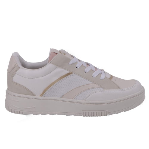 125-38 Tenis Casual Sneakers Blanco/ Beige Mujer Cklass 125-38