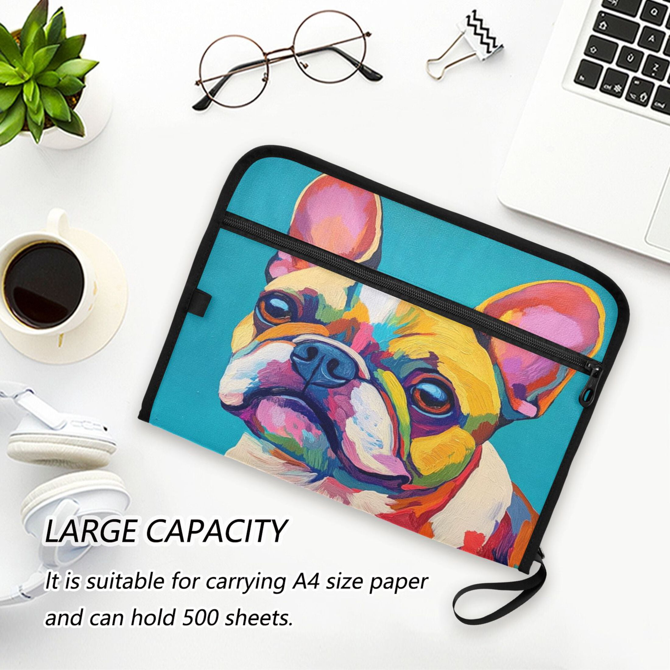 Organ Folder 14.2 x 0.8 x 10.6 Inches 13 Separate Pockets A4 Size Documents Folder A Sort Storage File Manager For The Home Office Rainbow Cute Puppy