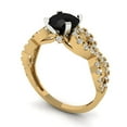 thumbnail image 2 of Clara Pucci 14K Yellow/White Gold Solid Gold Onyx Solitaire with Accents Anniversary Ring for Women - 1.42 cttw Round Cut, 2 of 8