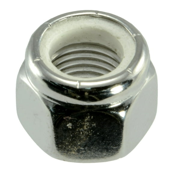 3/8"-24 Polished 18-8 Stainless Nylon Insert Lock Nuts (5 pcs.)