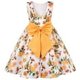 thumbnail image 4 of Xuewenshw Robe d'Été Sans Manches à Imprimé Floral pour Filles, Robe de Soirée, Vêtements pour Enfants, Robe de Concours pour Filles, 4 of 6