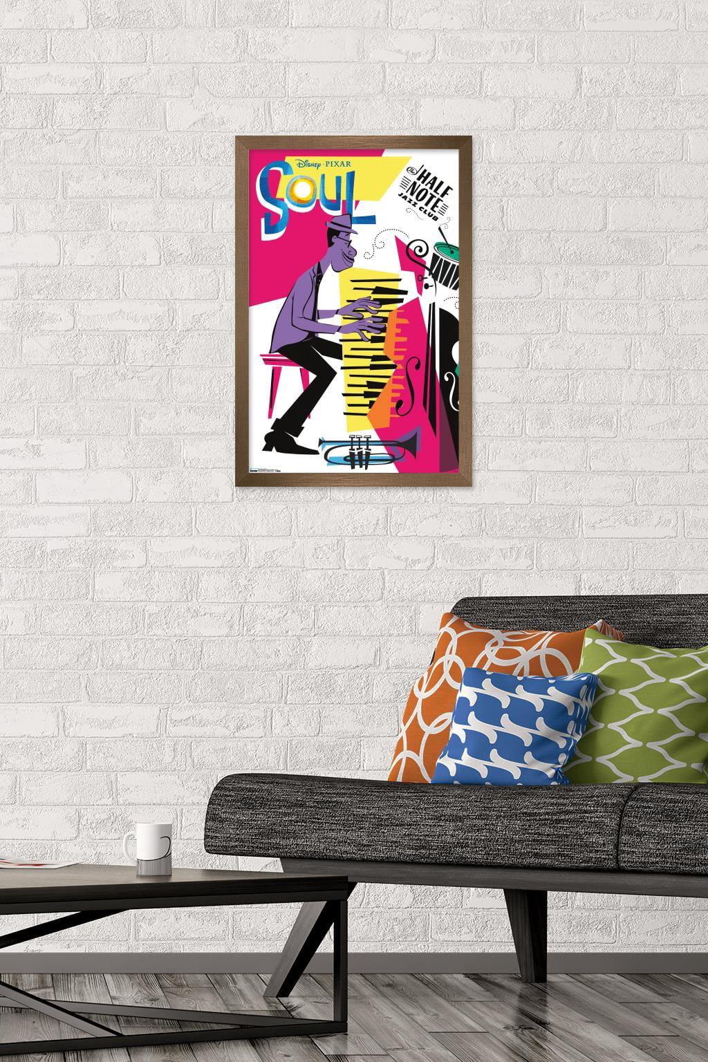 Disney Pixar Soul - Half Note Wall Poster, 14.725" x 22.375", Framed