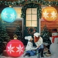 thumbnail image 7 of Light Up PVC Inflatable Christmas Ball, 24 Inch Christmas Inflatables Blow Up Yard Decorations, Rechargeable LED Light & Remote for Indoor Outdoor Yard Garden Christmas Decorations, 7 of 7