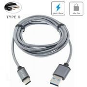 Sprint Samsung Galaxy S8 Gray Braided 10ft Long Type-C Cable Rapid Charge USB Wire Sync A1O