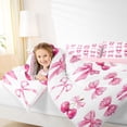 thumbnail image 3 of jejeloiu Cute Bow Knot Full Size Comforter Sets,Pink Cherries Bedding Sets For Bowtie Girl Reversible 3pcs, 3 of 7