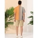 thumbnail image 5 of Camisa hawaiana Lars Amadeus de manga corta con botones patchwork a rayas verano para hombre Amarillo marron S, 5 of 6