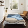 thumbnail image 4 of Blue Beige Ombre Small Tapestry for Bedroom Wall Hanging Tapestry, Geometric Abstract Modern Moire Ceiling Backdrop Tapestries Poster Blanket Wall Decor for Teens Room Living Room Dorm 23" x 28", 4 of 8