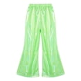 thumbnail image 4 of renvena Girls Shiny Metallic Flare Pants Hip Hop Jazz Dance Pants Hippie Bell Bottom Wide Leg Trousers Dancewear, 4 of 7