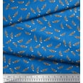 thumbnail image 3 of Soimoi Blue Modal Satin Fabric Eagle Feather Decor Fabric Printed Yard 42 Inch Wide, 3 of 3