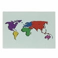 thumbnail image 1 of World Map Cutting Board, Contemporary Illustration of World Map Image Where People Live Theme, Decorative Tempered Glass Cutting and Serving Board, Small Size, Multicolor, by Ambesonne, 1 of 1