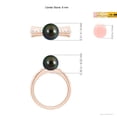 thumbnail image 5 of Angara Tahitian Cultured Pearl Ring with Flush-Set Diamonds in 14K Rose Gold for Women | June Birthstone Jewelry for Her, 5 of 8