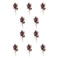 thumbnail image 2 of Cateissary Rama de pino helada de nieve falsa, decoración de Navidad de plástico, rama de pino de nieve artificial DIY, cono rojo flor de pino rojo 10piezas, 2 of 6