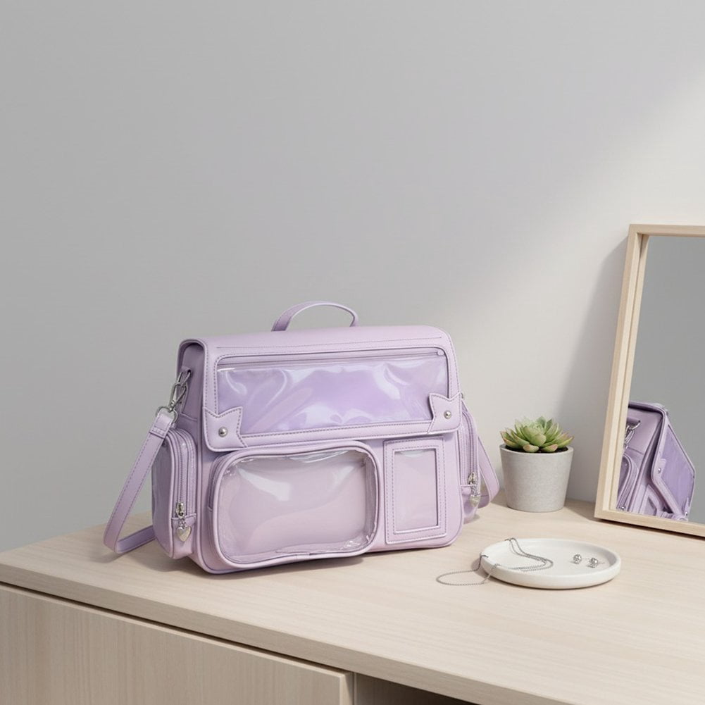 Yvsxxv Ita Bag Crossbody Backpack, Kawaii Pin Display Rucksack, Purple
