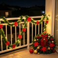 thumbnail image 5 of Christmas Artificial Pine Garland with Lights, Hanging Wreath with Realistic Branches, Indoor Outdoor Xmas Decor for Front Door,Mantel,Stair Handrail, 5 of 8