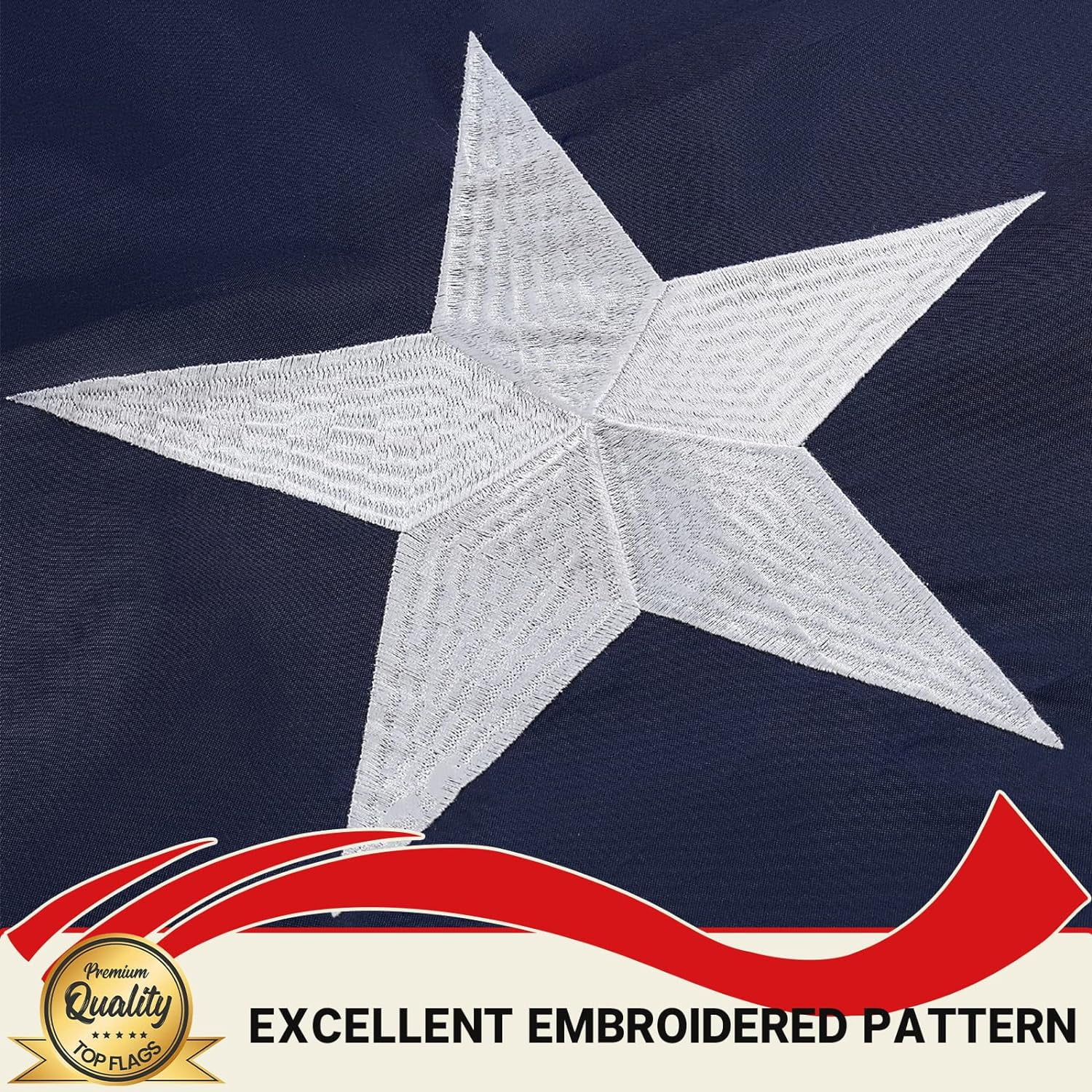 Puerto Rico Flag 3x5 Feet - Embroidery Embroidered Puerto Rico Flags with2 Brass Grommets Heavy Duty for Outdoor, Vivid Color Fade-resistant,Sewn Stripes