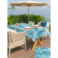 thumbnail image 5 of Outdoor Tablecloth with Umbrella Hole for Patio/Picnic/Party/Camping, Teal Coastal Waterproof Table Cloth Rectangle Table Cover Washable, Summer Ocean Sea Waves Starfish Corals (54"x 80"), 5 of 8
