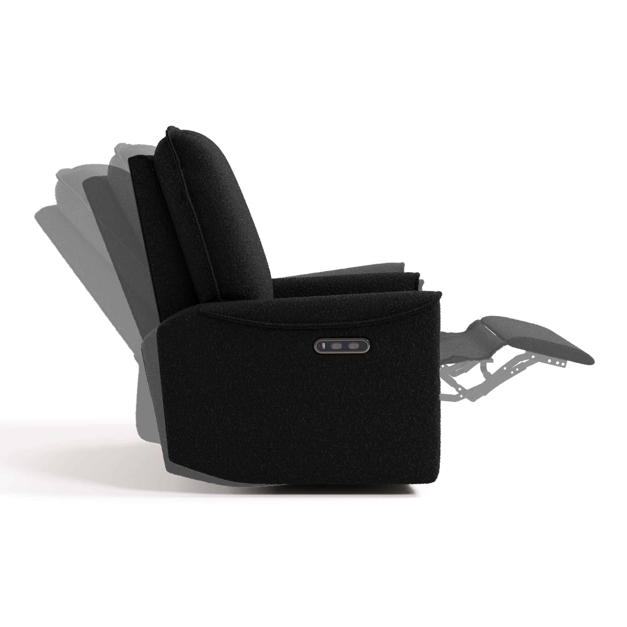 Storkcraft Santos Power Recliner - Black Boucle