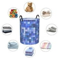 thumbnail image 6 of Round Laundry Basket, Aesthetics of Diamond Color Arrangement Foldable With Handle Waterproof Medium Size, 6 of 8