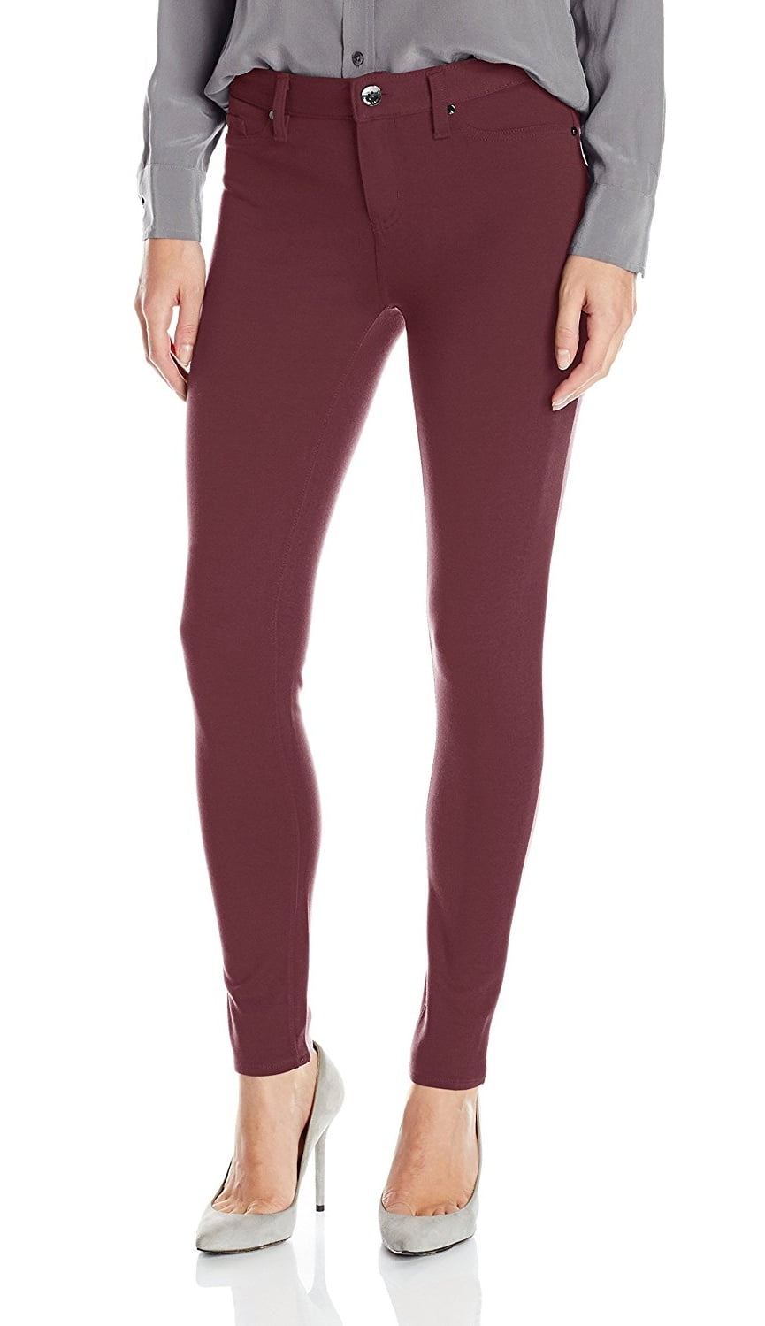 Calvin Klein - Calvin Klein Jeans Womens 5 Pocket Ponte Legging Pant (Sauvignon, 16) - Walmart