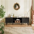 thumbnail image 2 of TV Stand for TVs up to 60", Mid Century TV Console with Adjustable Shelf, Modern Entertainment Center Media Console Table for Living Room in Pure Black, 2 of 6