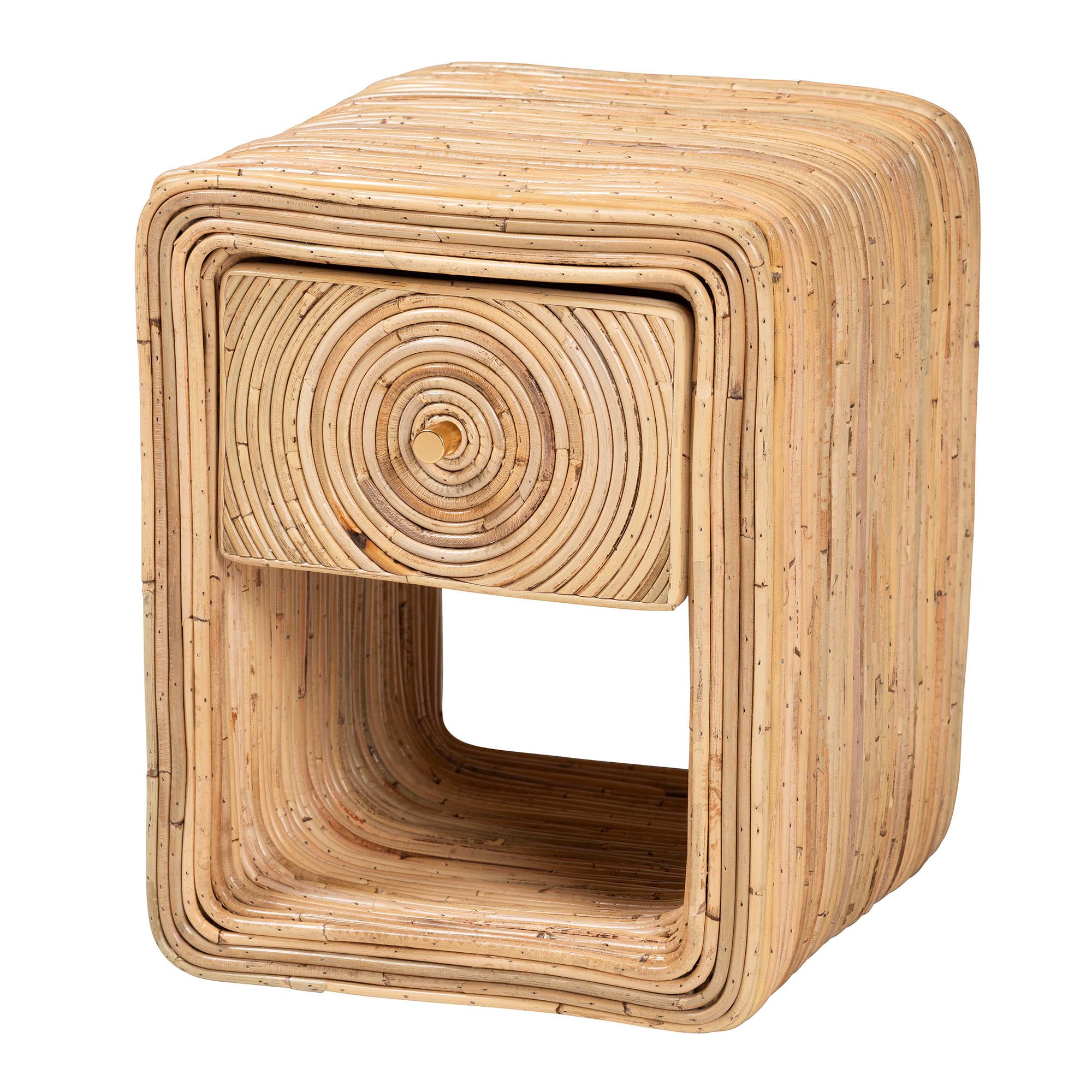 bali & pari Rosina Boho Nightstand, 1-Drawer, Natural