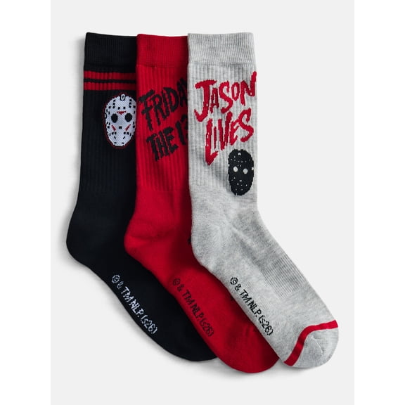 Men's Friday the 13th 3pk Socks, Sizes 10-13